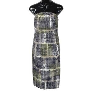 NWT Edme‎ & Esyllte Dress Size 2 Strapless Multicolor Cotton Blend Casual Party